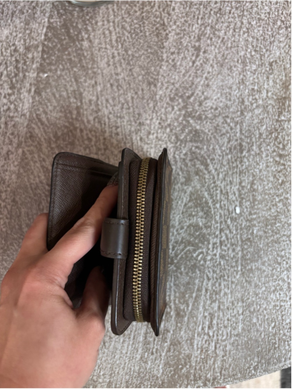 Women's Louis Vuitton Damier Ebene Wallet One Size Brown Gold - Picture 9 of 10